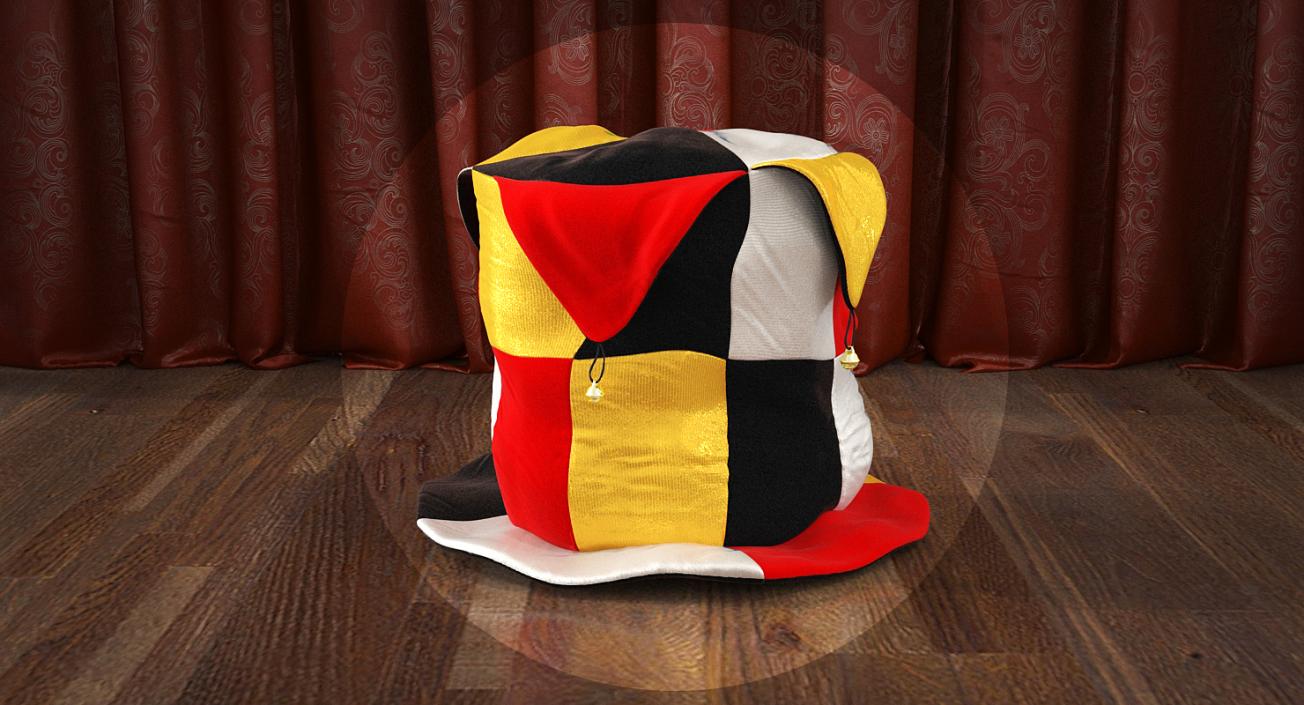 Clown Top Hat with Bells 3D model