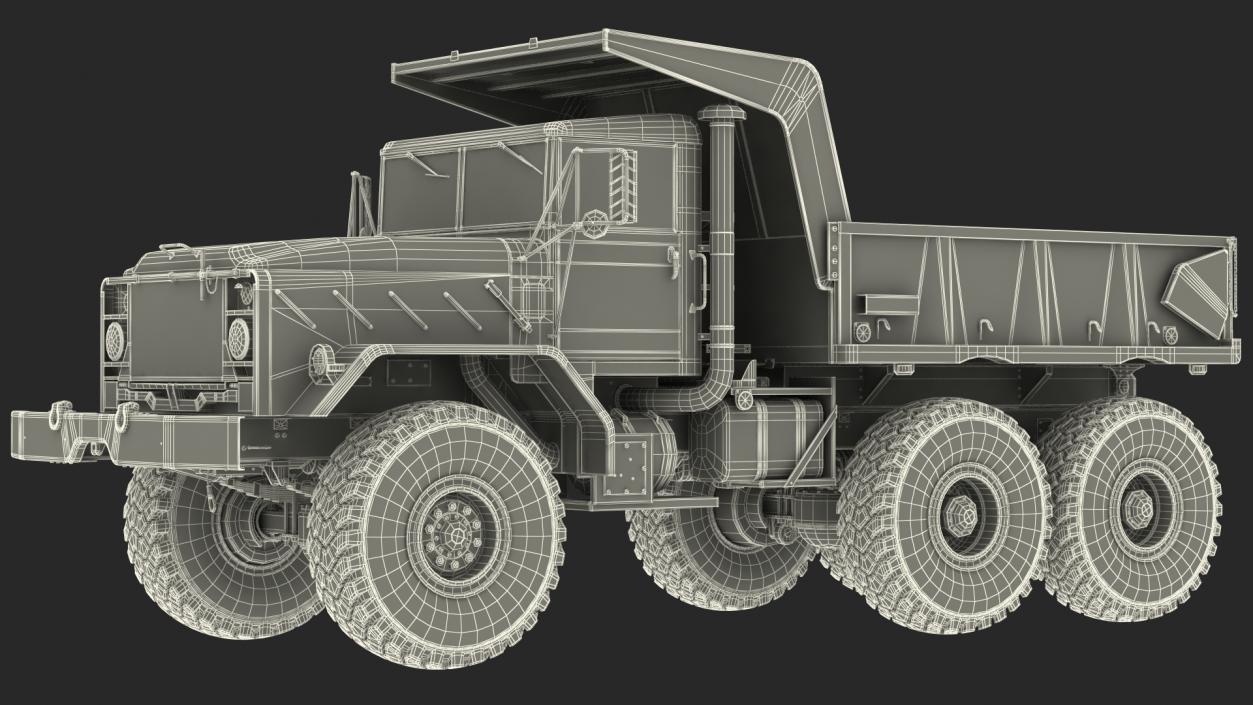 M939 Military Dump Truck Light Rigged 3D