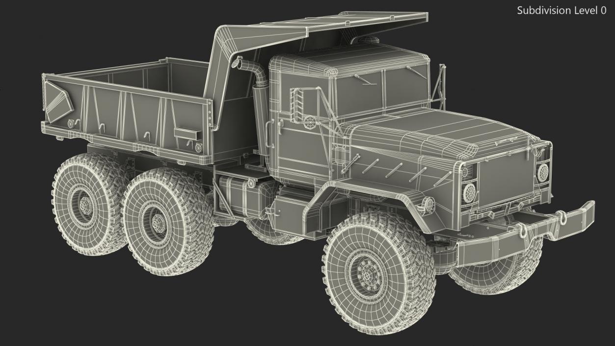 M939 Military Dump Truck Light Rigged 3D