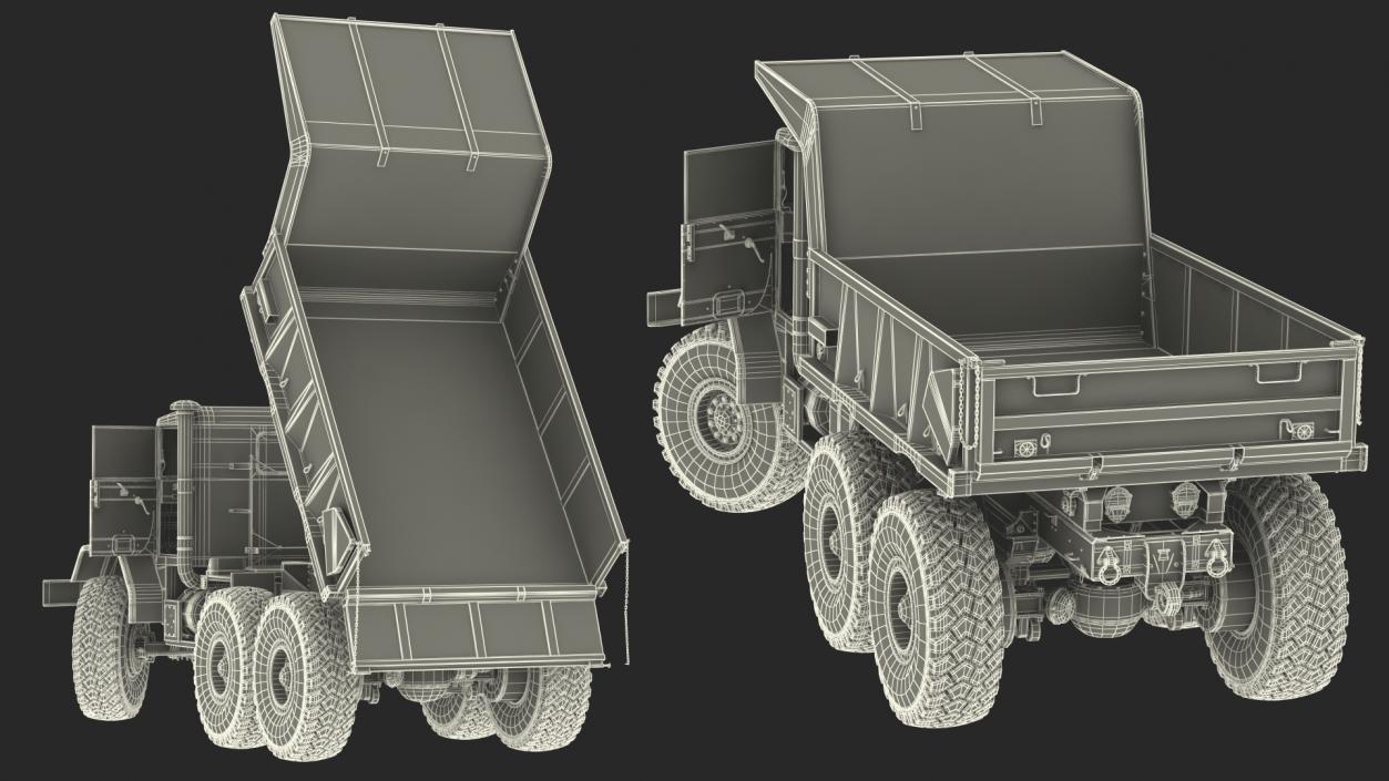 M939 Military Dump Truck Light Rigged 3D