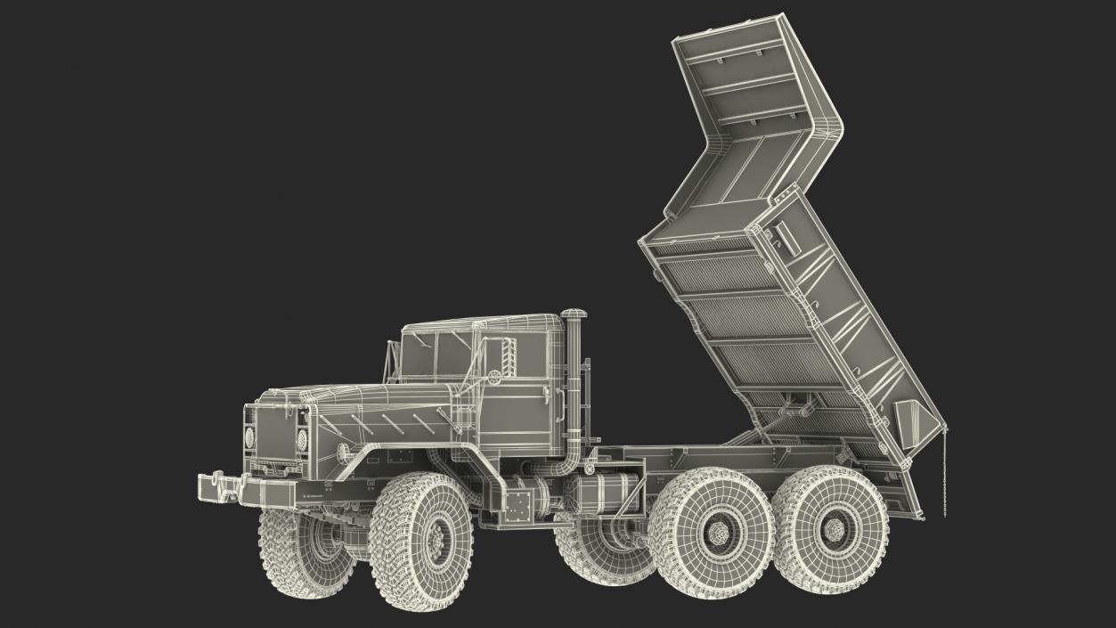 M939 Military Dump Truck Light Rigged 3D