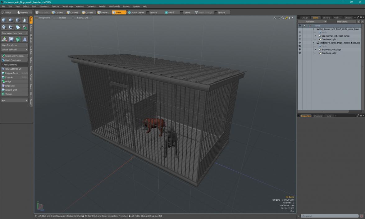 Enclosure with Dogs 3D model