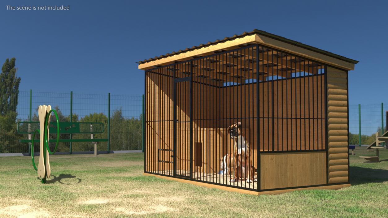 Enclosure with Dogs 3D model