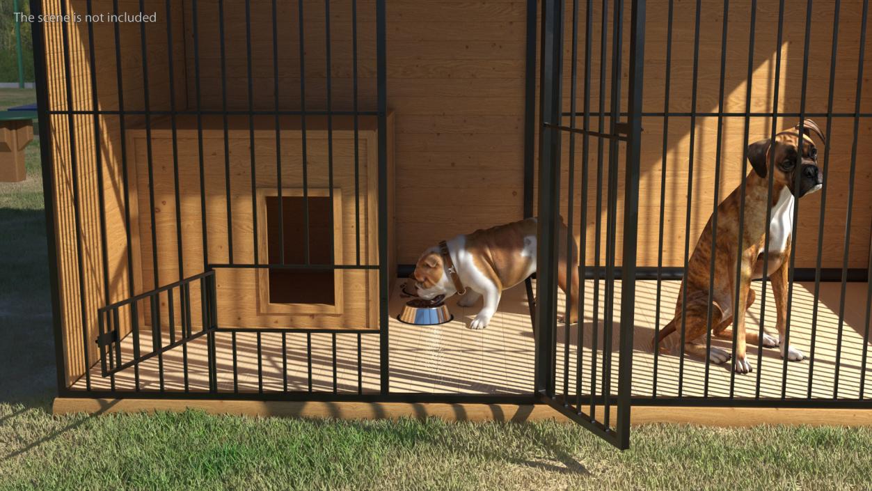 Enclosure with Dogs 3D model