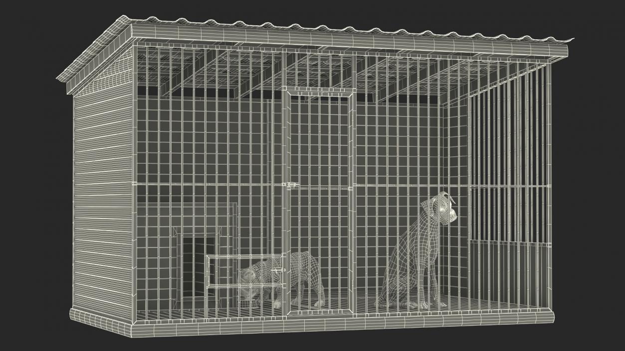 Enclosure with Dogs 3D model