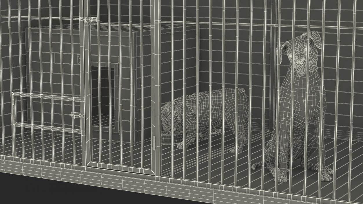 Enclosure with Dogs 3D model