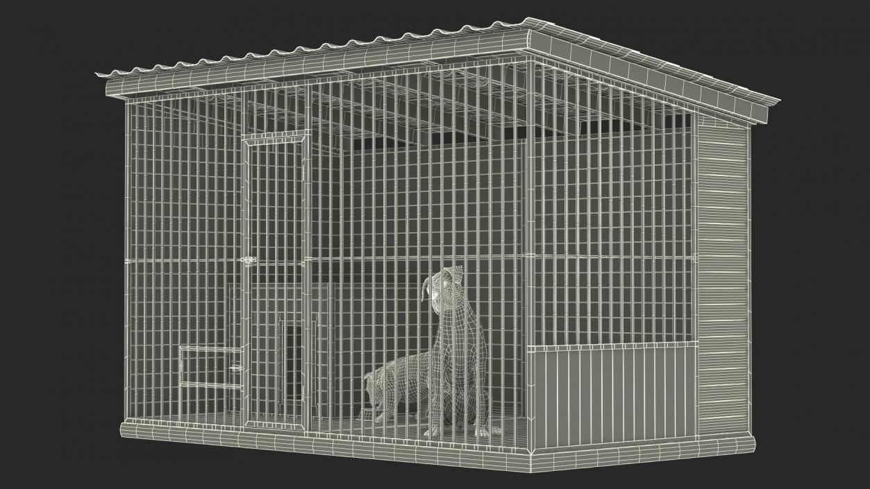 Enclosure with Dogs 3D model