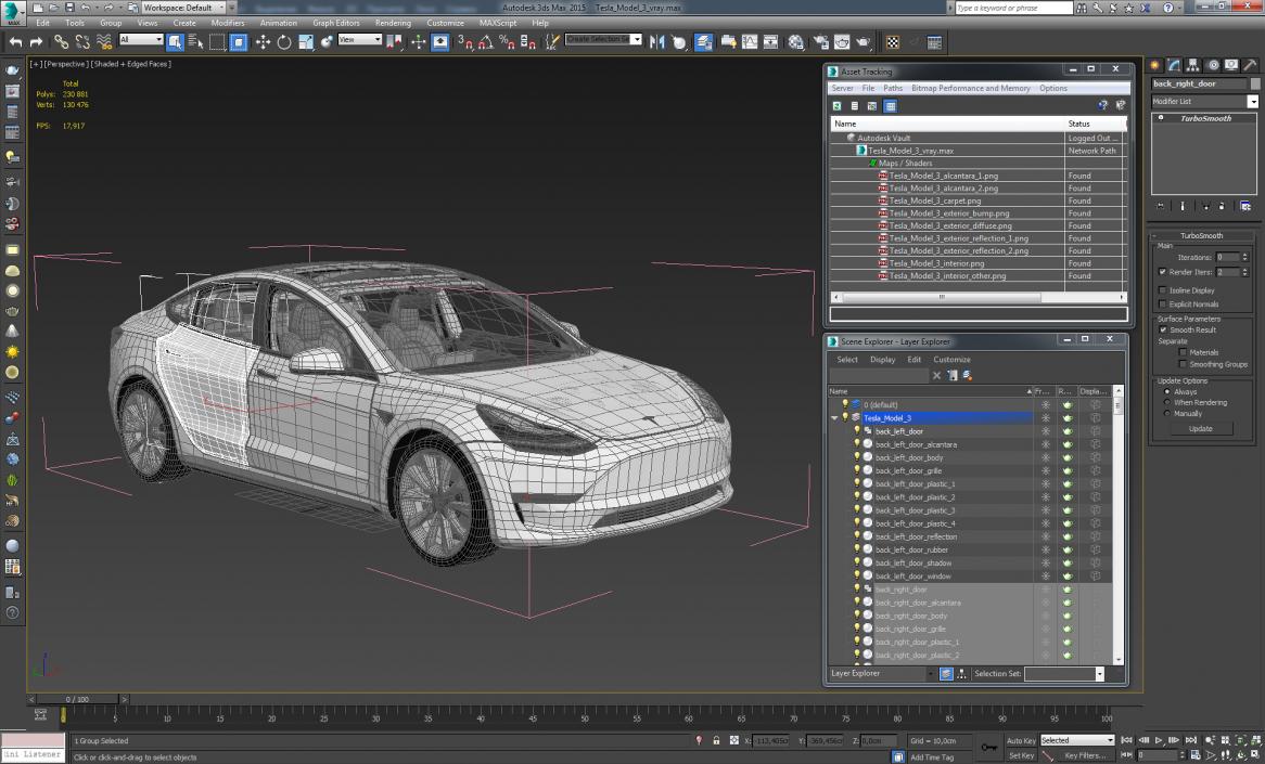 3D Tesla Model 3 model