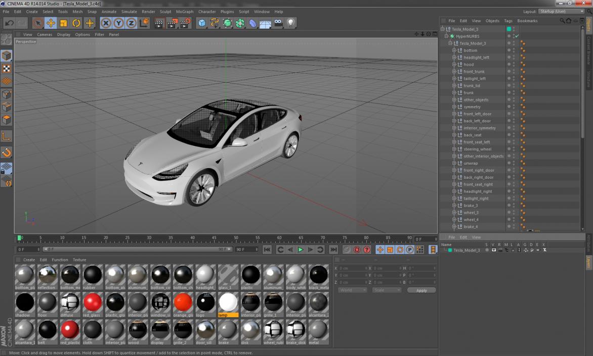 3D Tesla Model 3 model