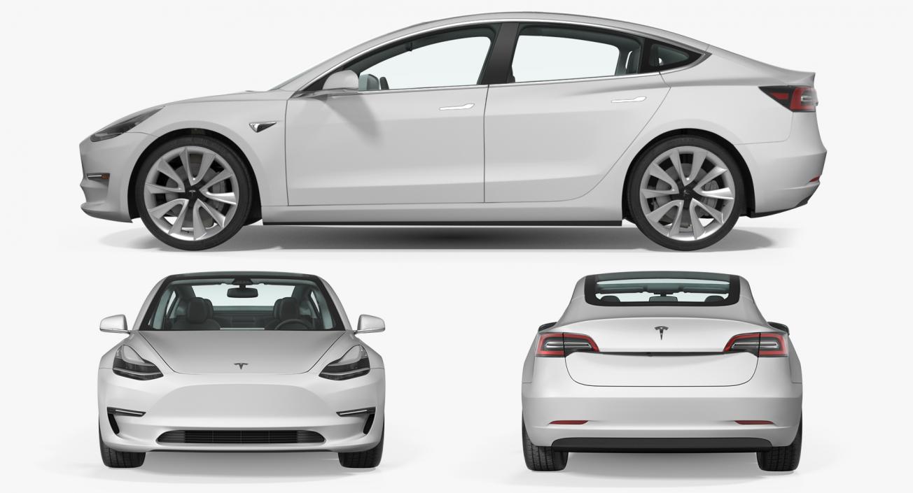 3D Tesla Model 3 model