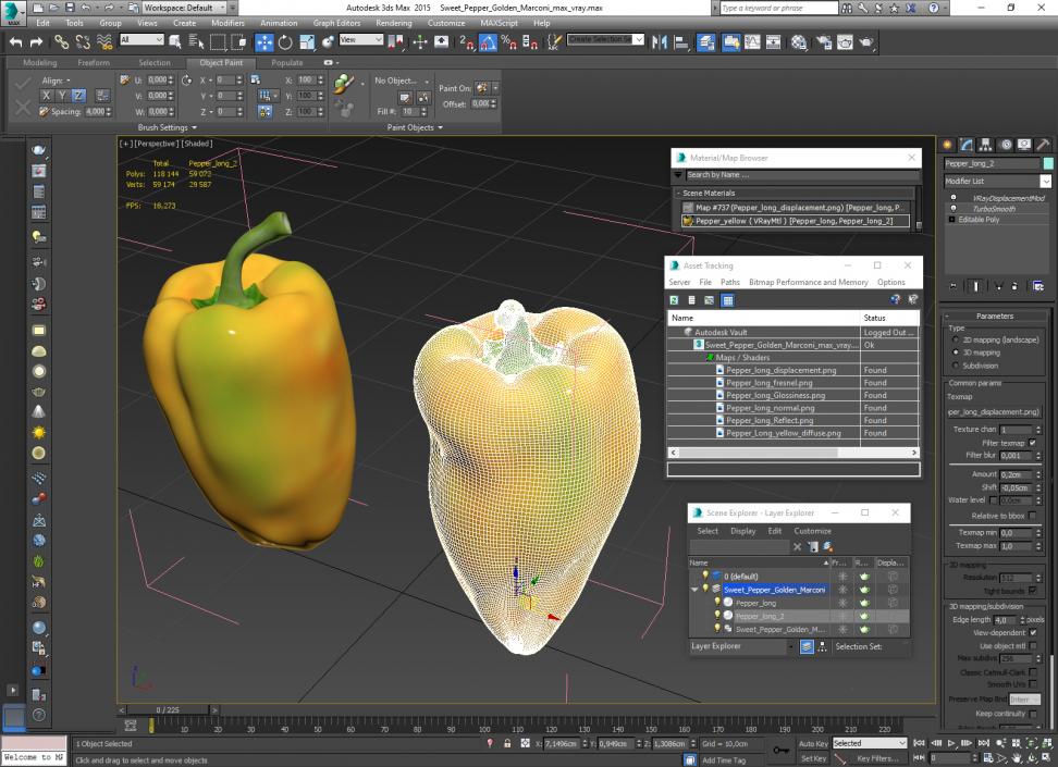 Sweet Pepper Golden Marconi 3D