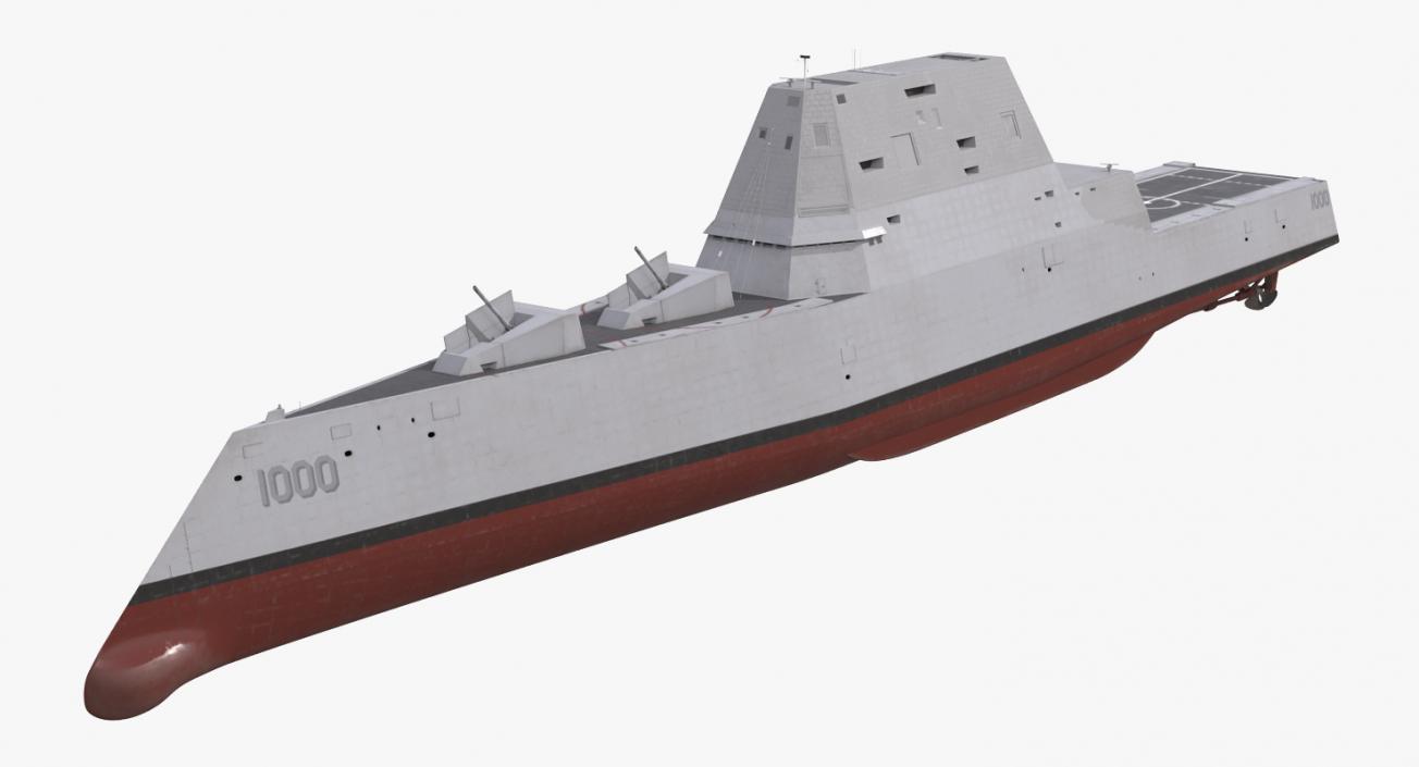 Zumwalt Class Destroyer US Stealth Ship 3D model