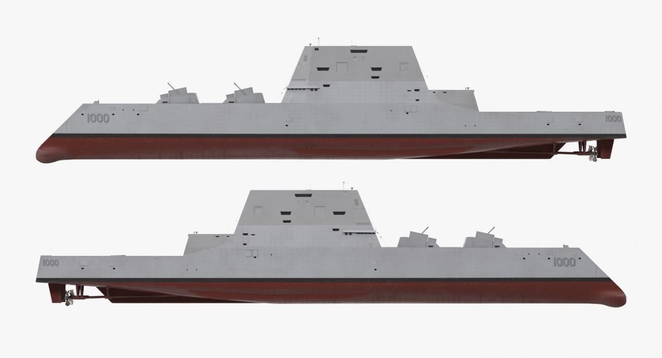 Zumwalt Class Destroyer US Stealth Ship 3D model