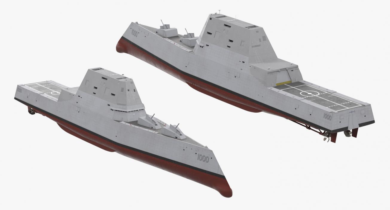 Zumwalt Class Destroyer US Stealth Ship 3D model