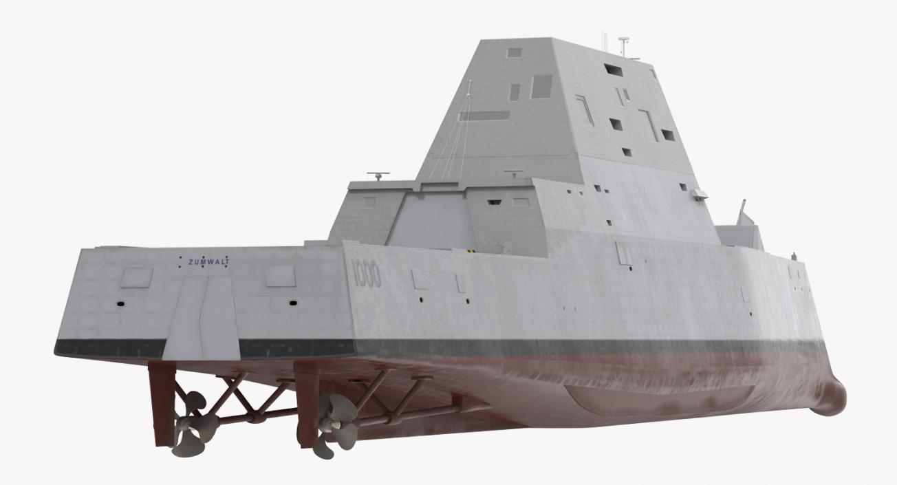 Zumwalt Class Destroyer US Stealth Ship 3D model