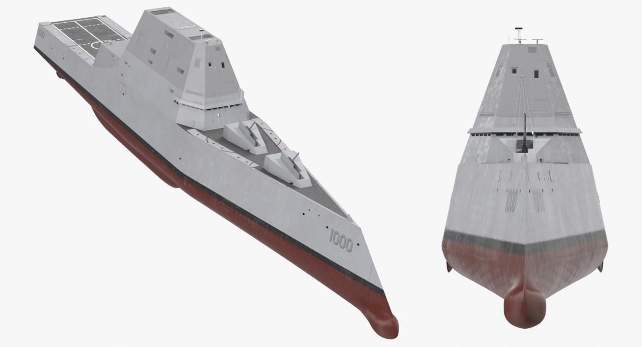 Zumwalt Class Destroyer US Stealth Ship 3D model