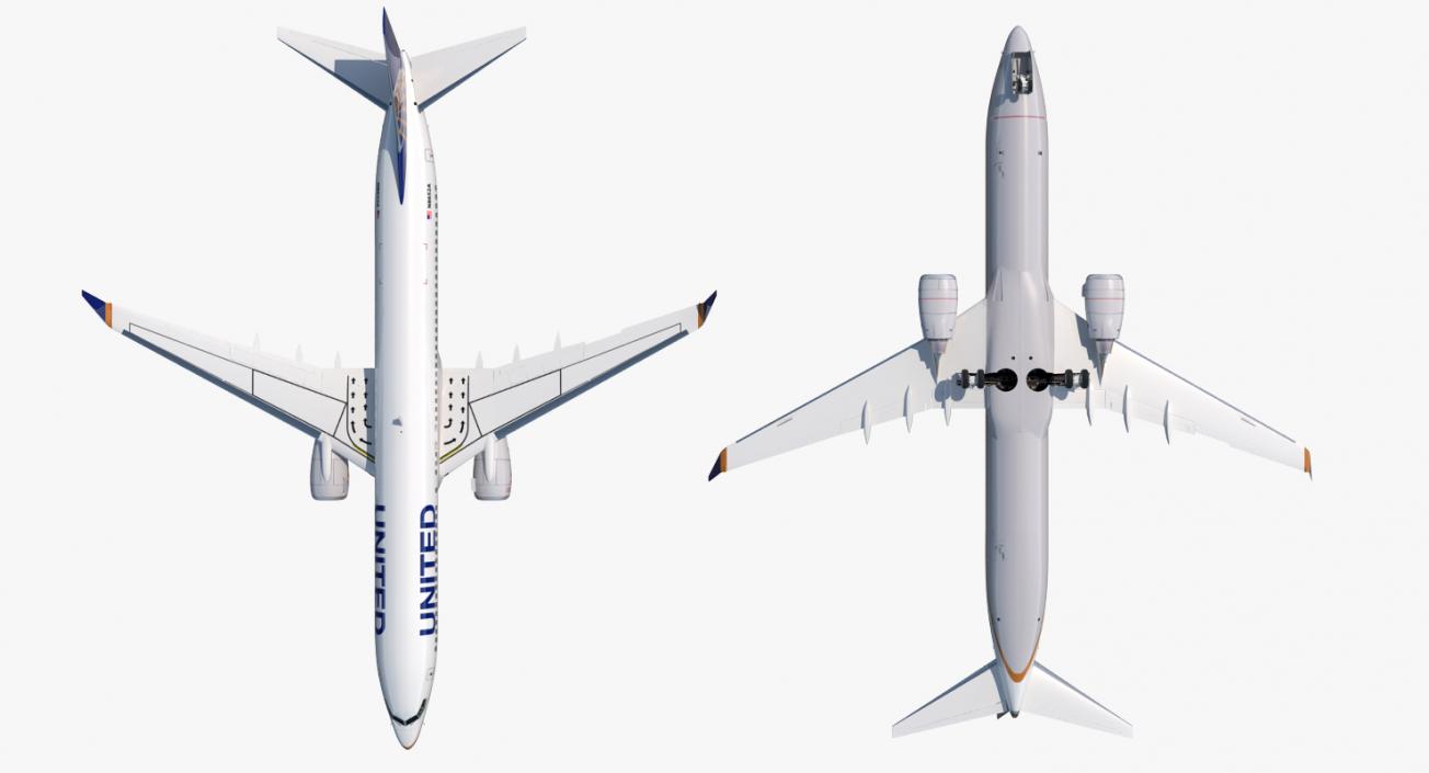 Boeing 737-900 United Airlines Rigged 3D