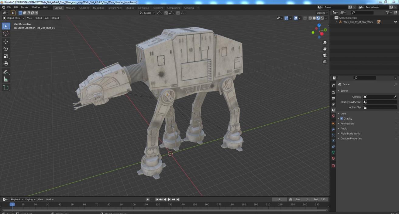 3D Walk Dirt AT-AT Star Wars(1) model