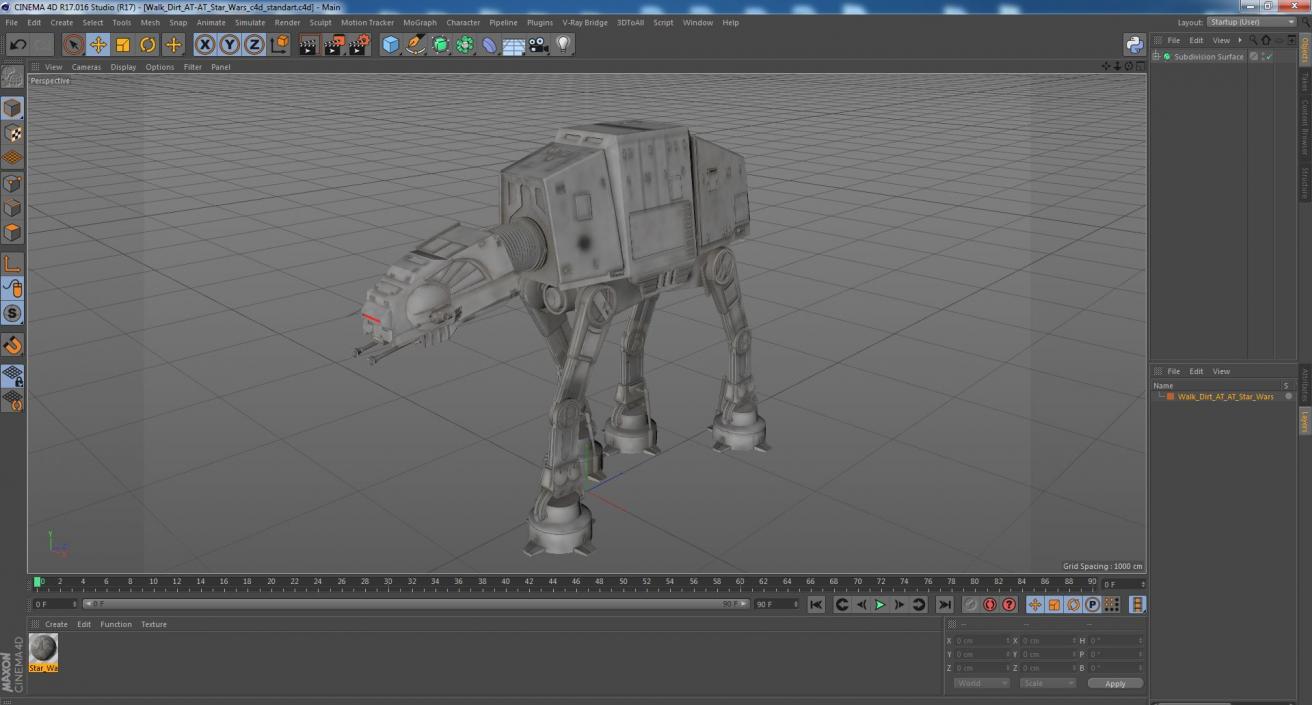 3D Walk Dirt AT-AT Star Wars(1) model