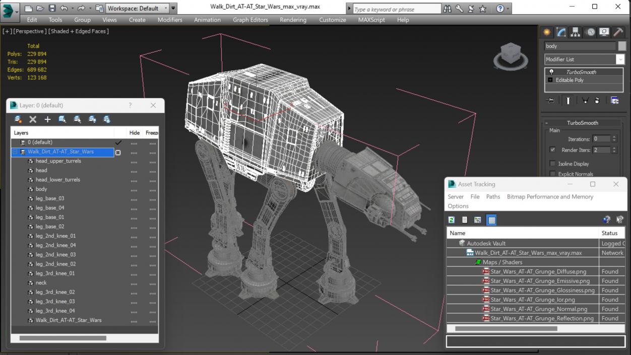 3D Walk Dirt AT-AT Star Wars(1) model