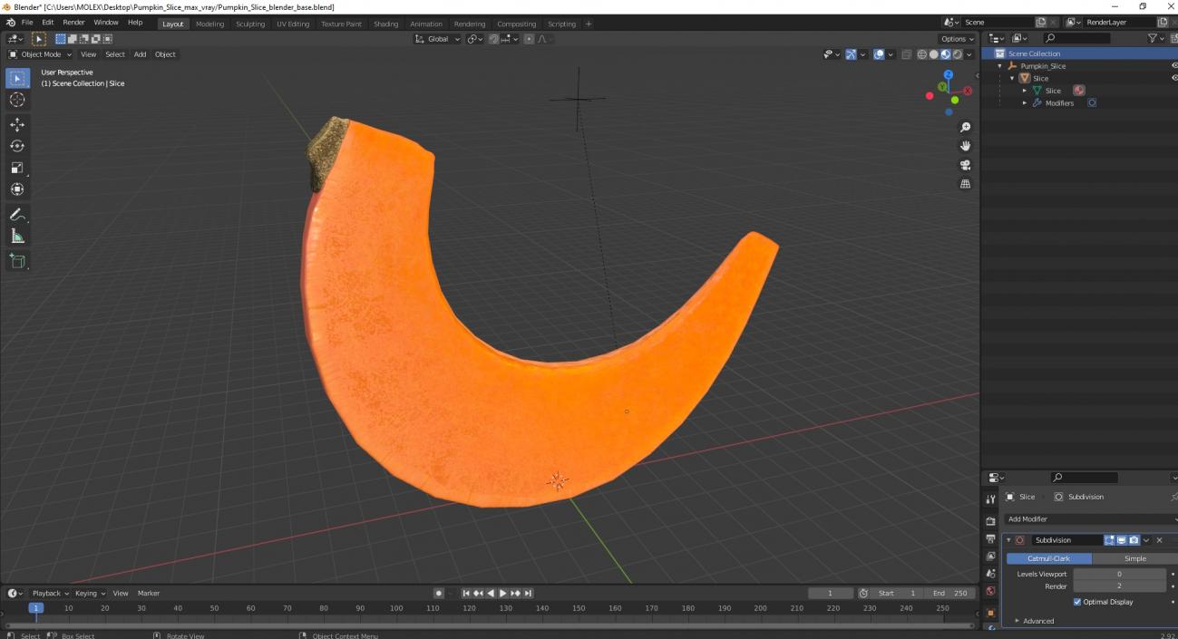 3D Pumpkin Slice model