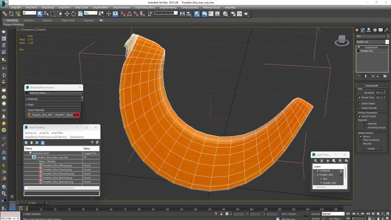 3D Pumpkin Slice model