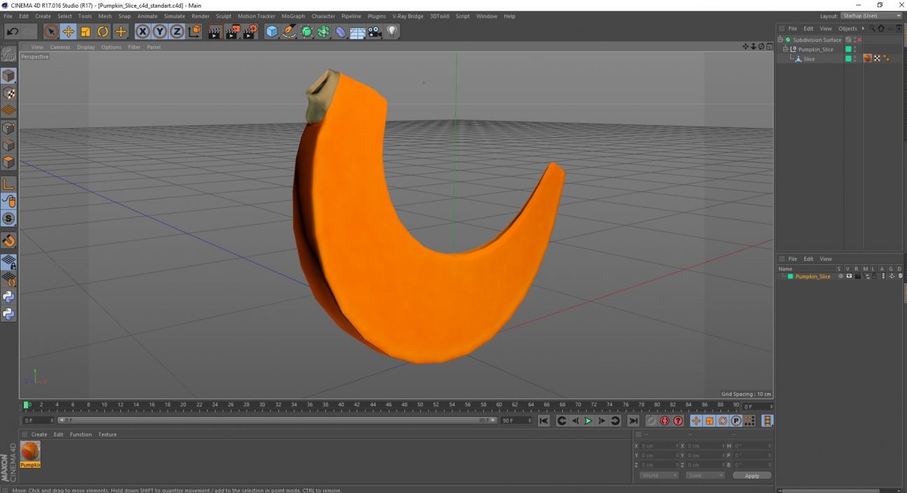 3D Pumpkin Slice model