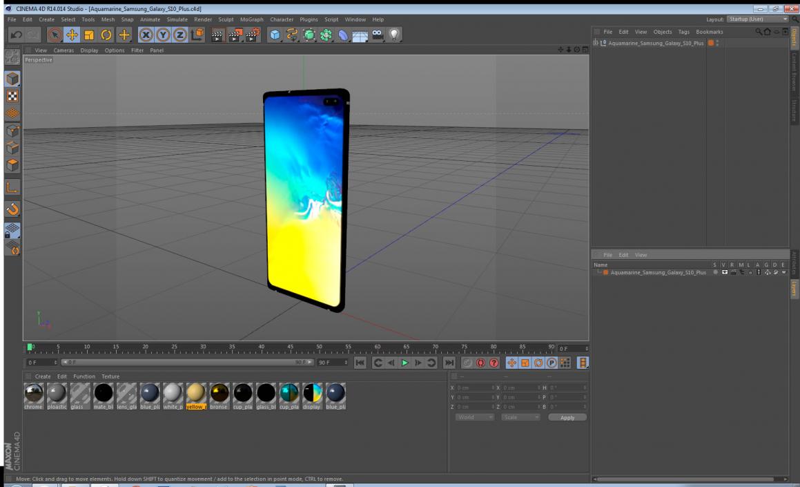 Aquamarine Samsung Galaxy S10 Plus 3D model