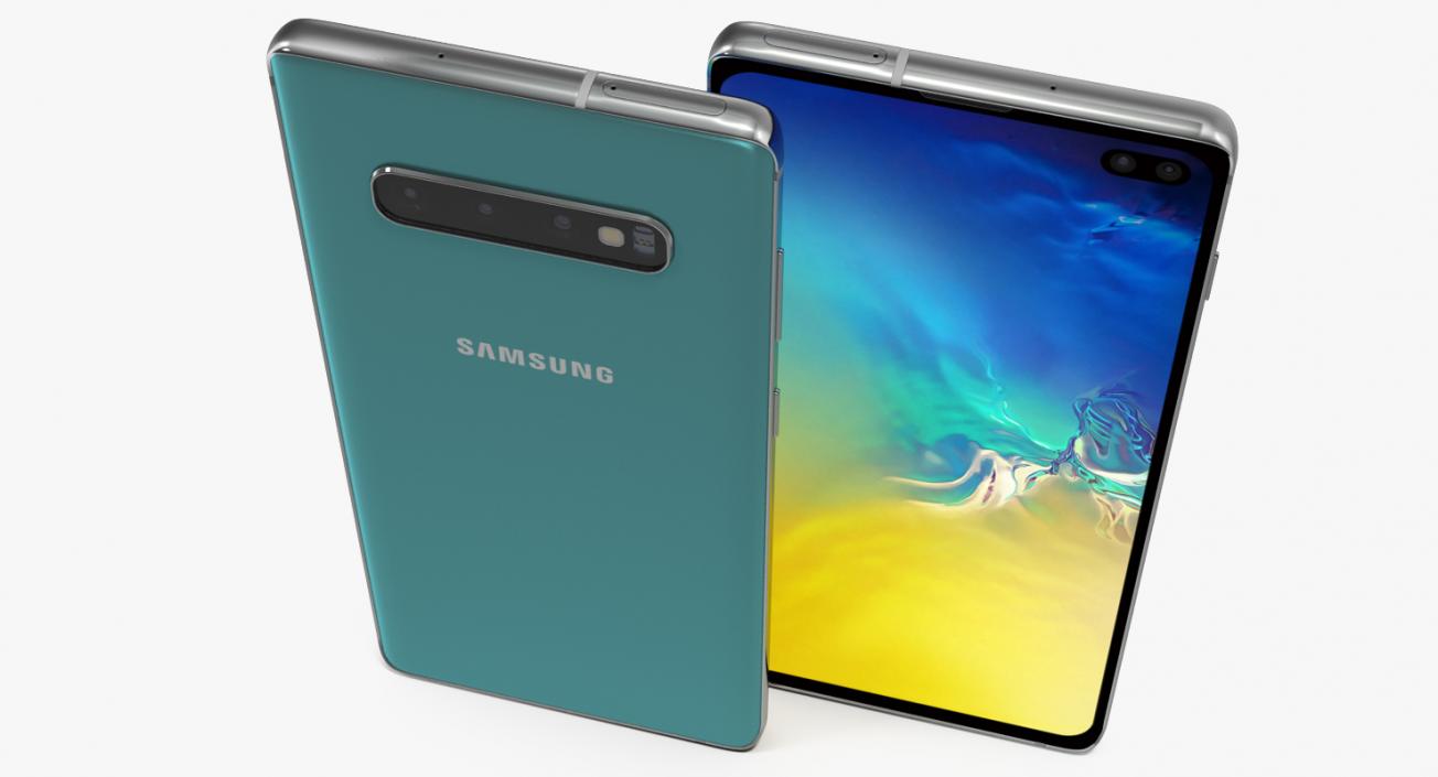 Aquamarine Samsung Galaxy S10 Plus 3D model