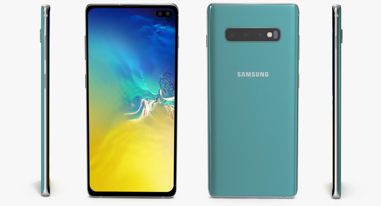 Aquamarine Samsung Galaxy S10 Plus 3D model