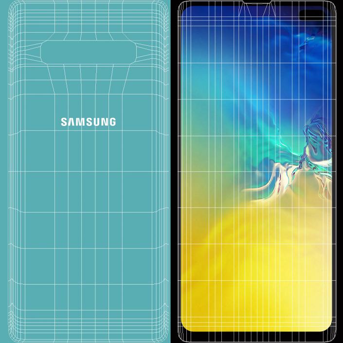 Aquamarine Samsung Galaxy S10 Plus 3D model