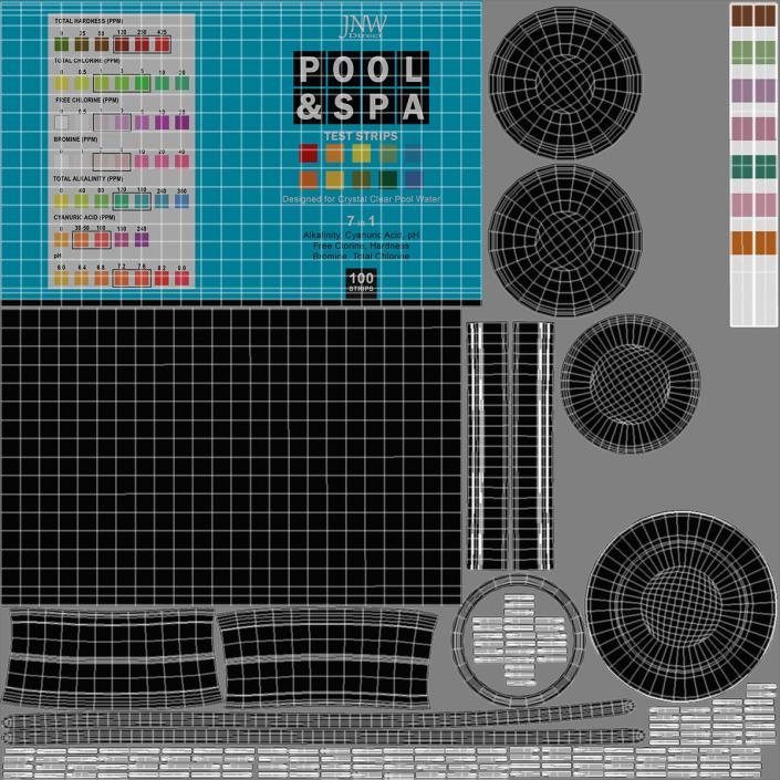 Pool and Spa Test Strips Jar JNV Direct 3D model