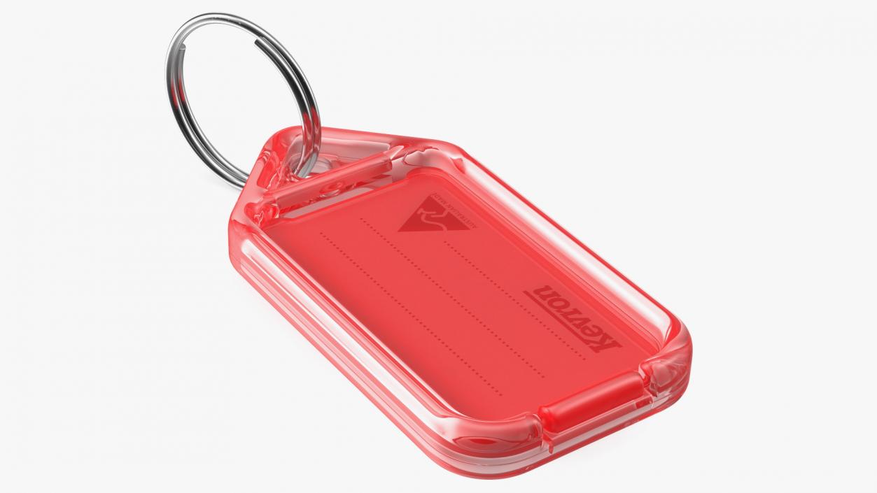 3D Kevron Plastic Key Tag Red Open