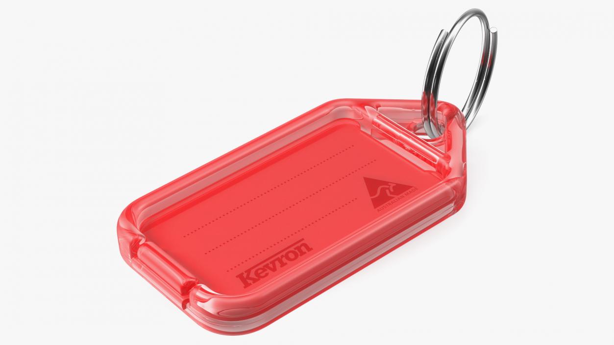 3D Kevron Plastic Key Tag Red Open