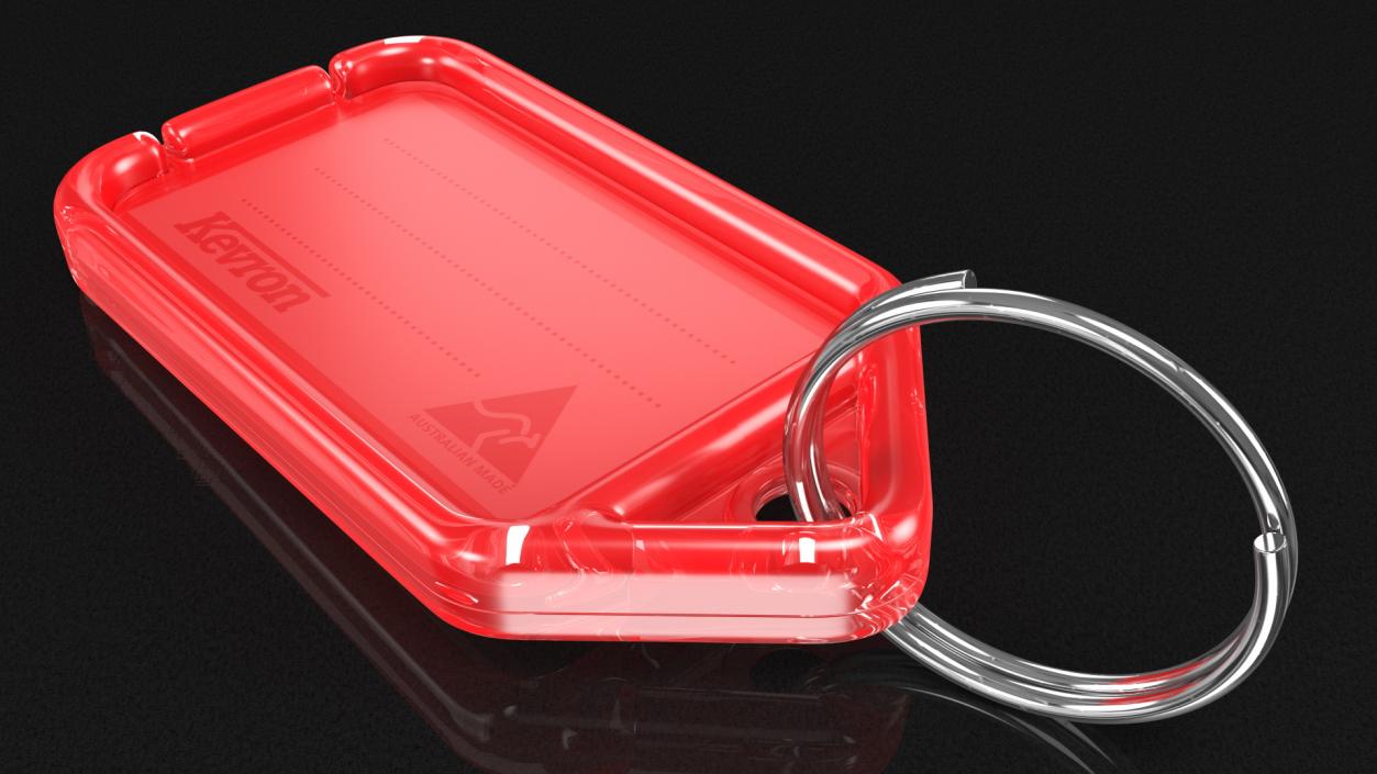 3D Kevron Plastic Key Tag Red Open