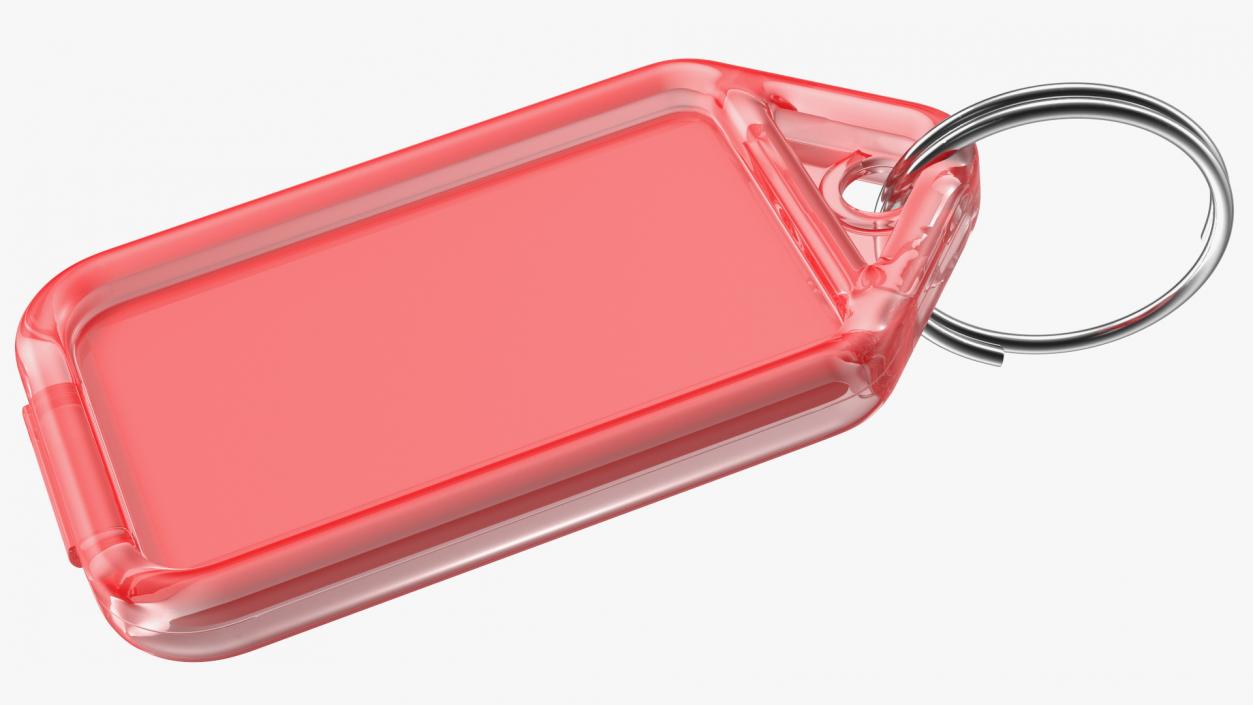 3D Kevron Plastic Key Tag Red Open