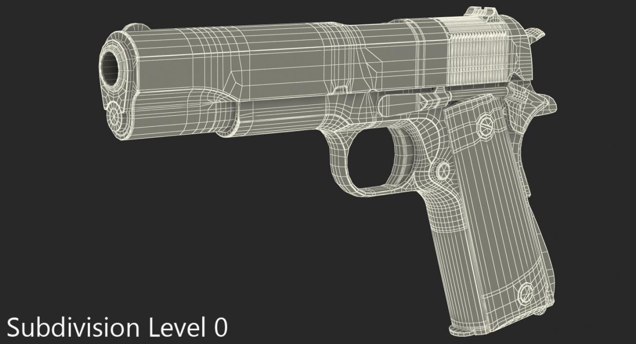 3D Colt M1911 Special Combat Pistol Black model