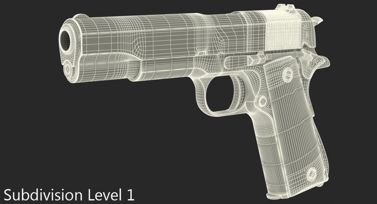 3D Colt M1911 Special Combat Pistol Black model