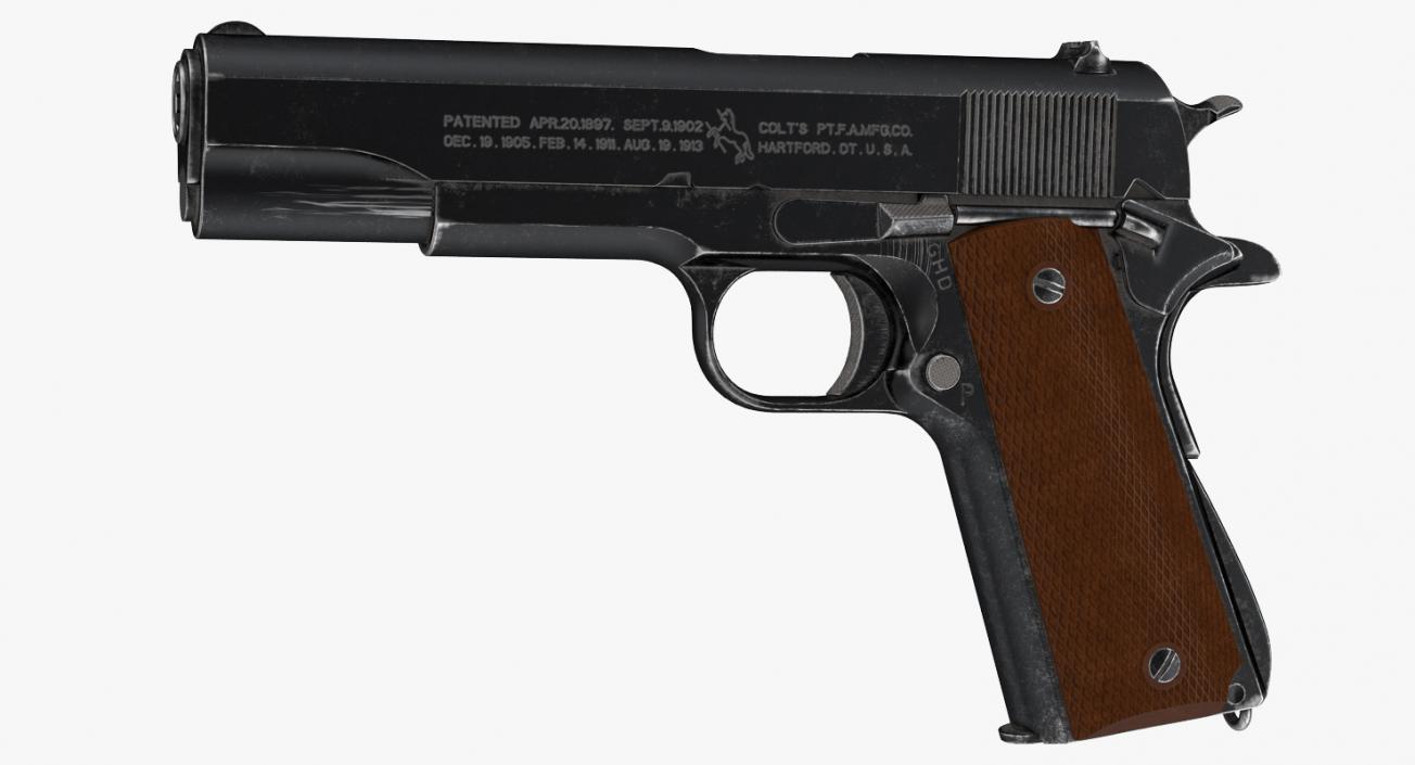 3D Colt M1911 Special Combat Pistol Black model