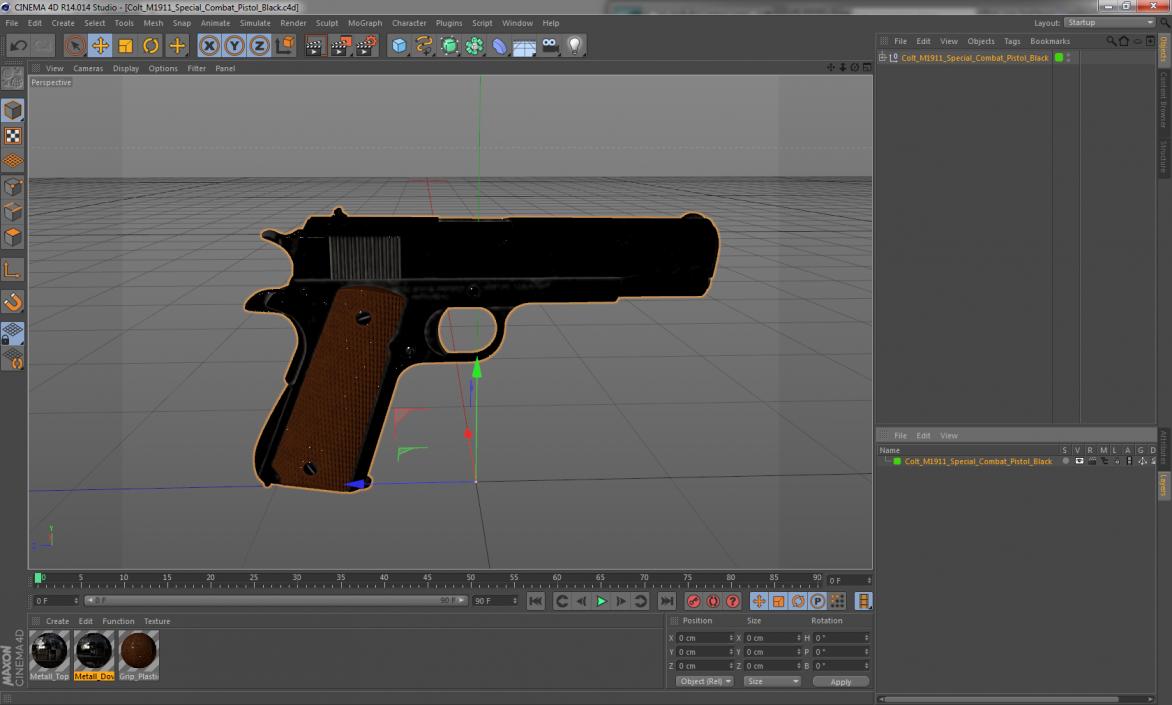 3D Colt M1911 Special Combat Pistol Black model