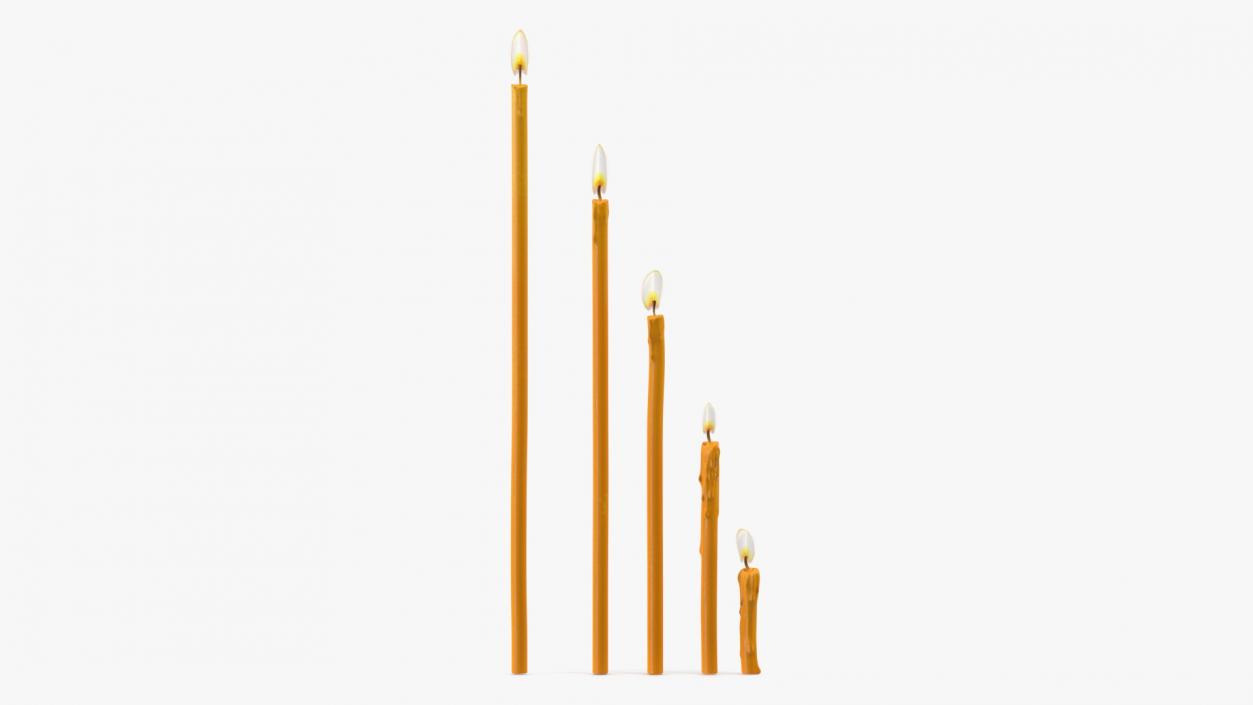 Lit Votive Orthodox Church Candles 3D model