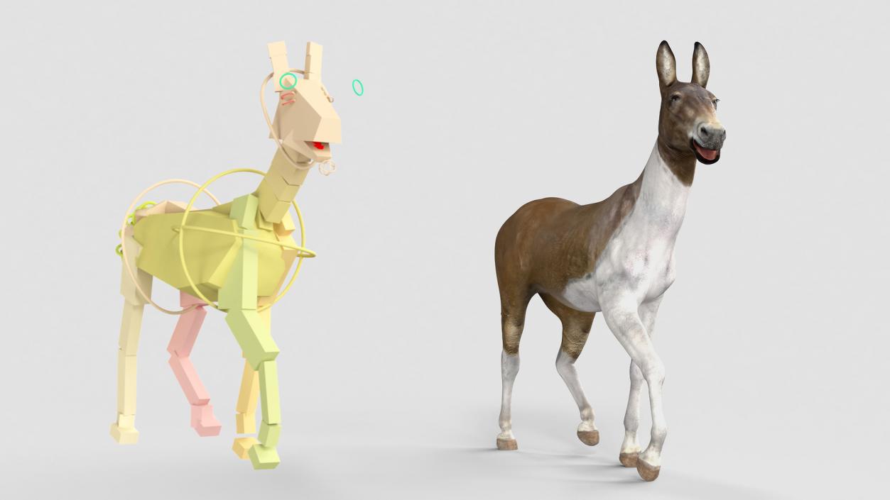 3D Mule Rigged 2 model