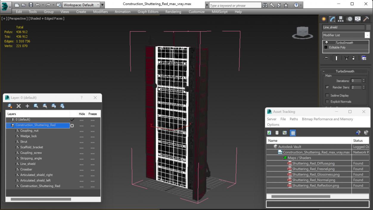 Construction Shuttering Red 3D