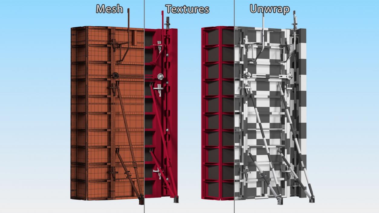 Construction Shuttering Red 3D