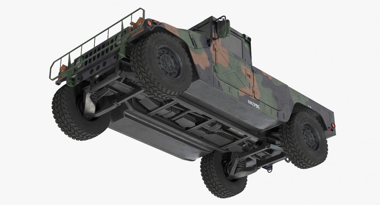 HMMWV M998 Camo Rigged 3D