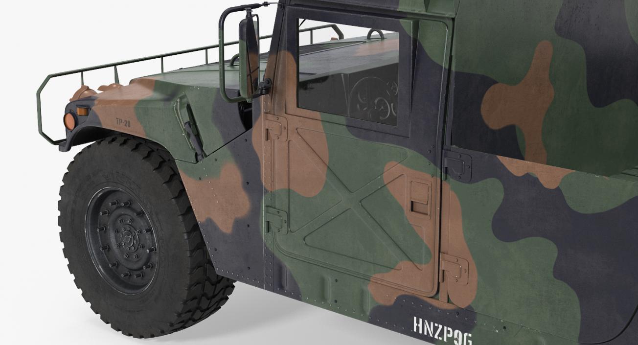 HMMWV M998 Camo Rigged 3D