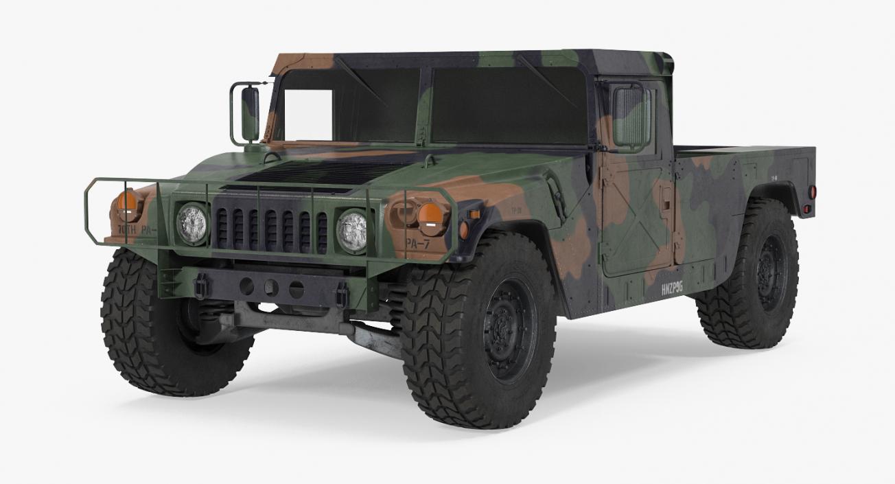 HMMWV M998 Camo Rigged 3D