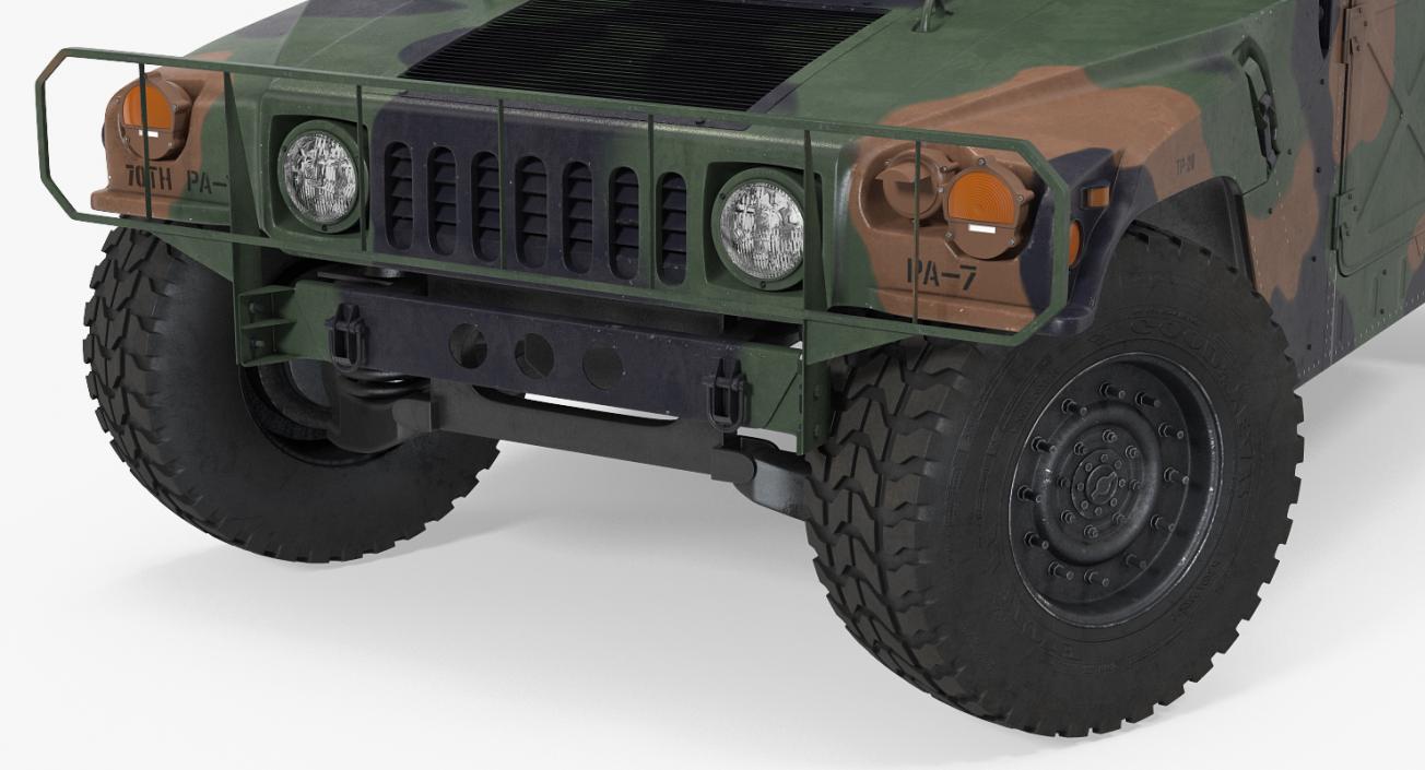 HMMWV M998 Camo Rigged 3D