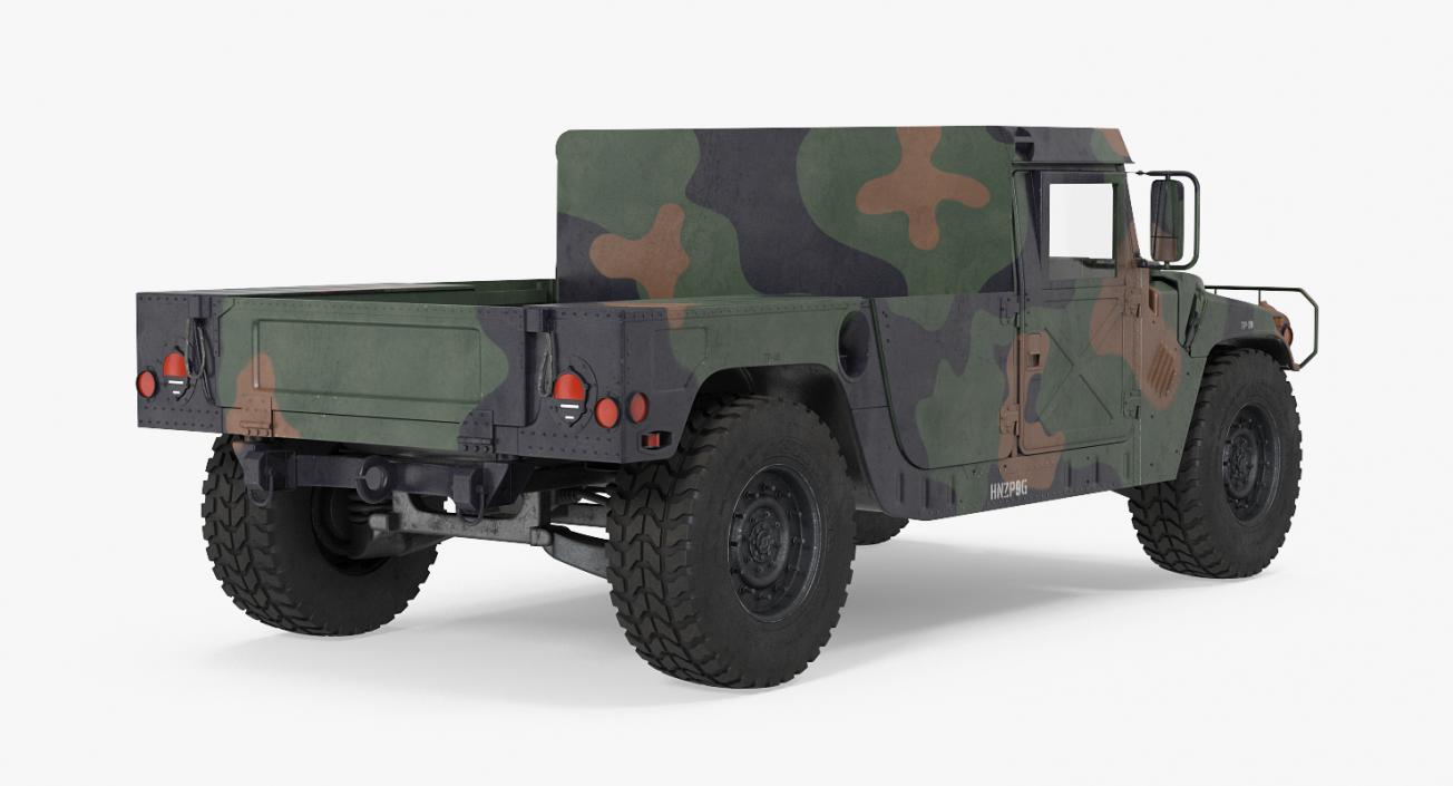 HMMWV M998 Camo Rigged 3D