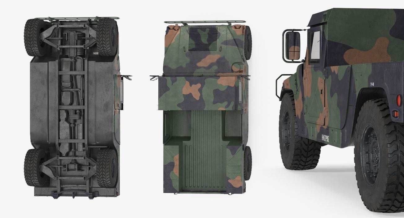 HMMWV M998 Camo Rigged 3D